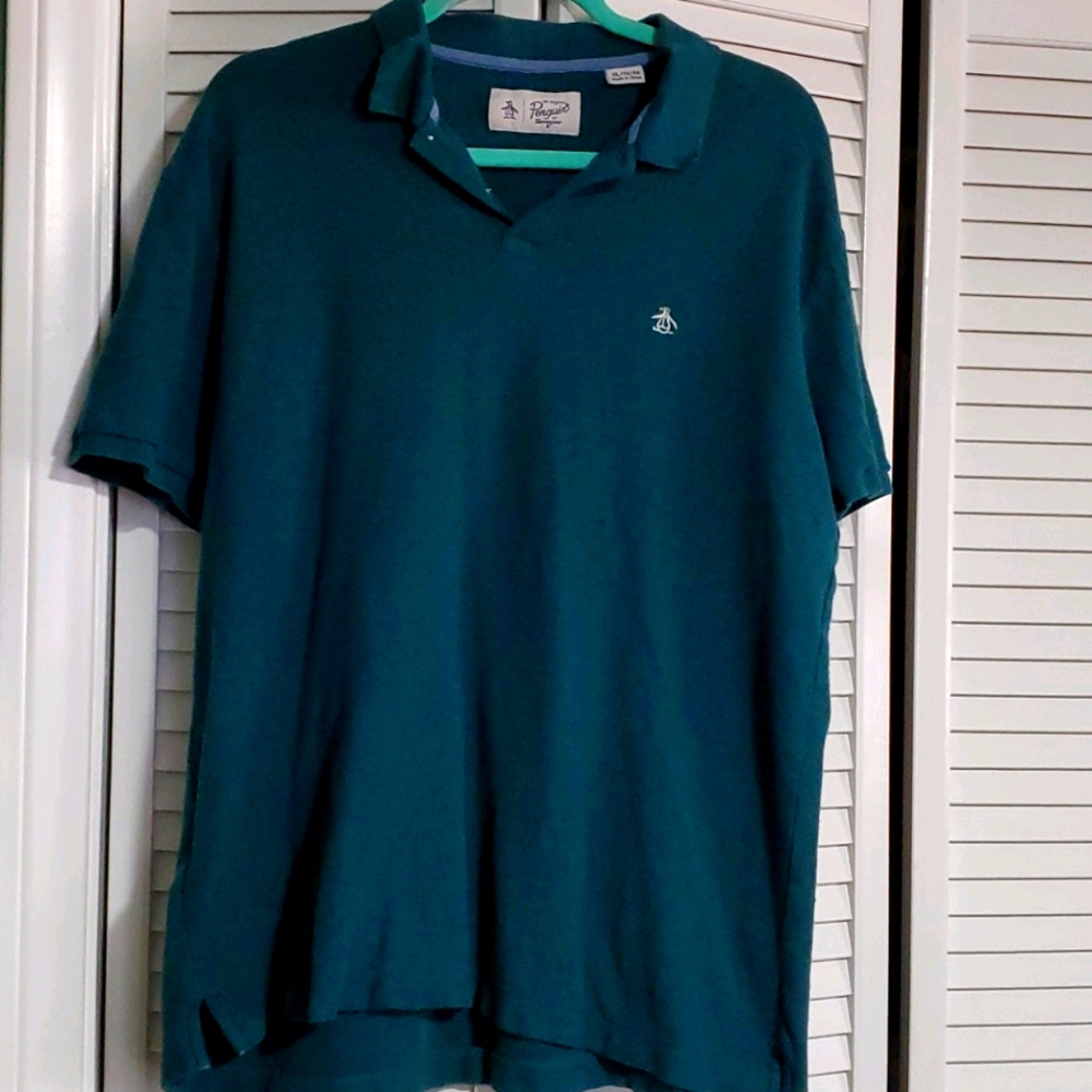 Penguin Munsingwear dark blue green polo